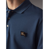 Polo en piqué de coton - Steel Blue
