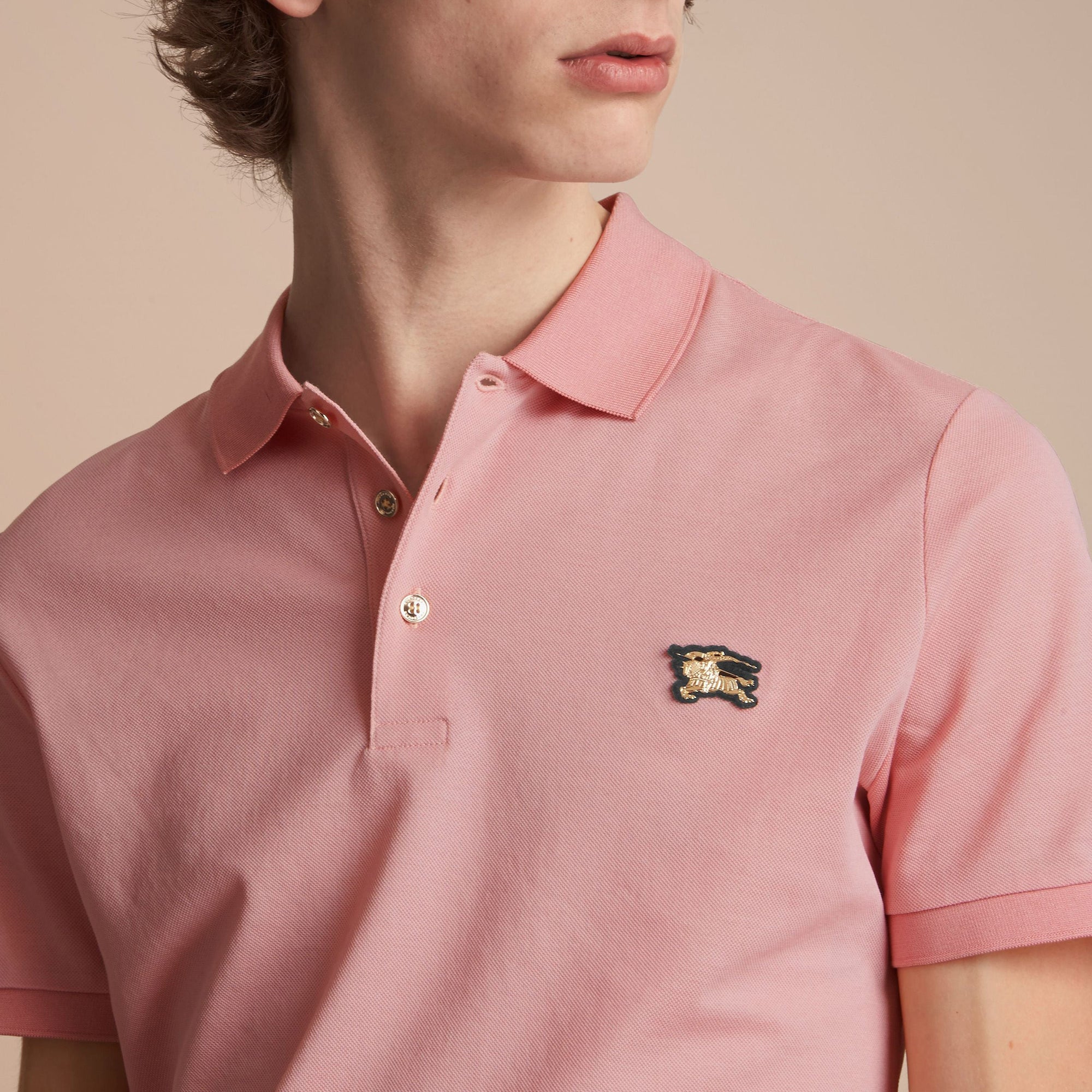Polo en piqué de coton - Chalk Pink
