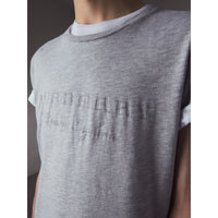 T-shirt en jersey de coton à motif dévoré - Pale Grey Melange