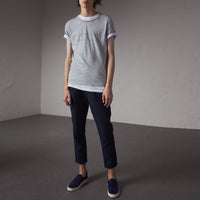 T-shirt en jersey de coton à motif dévoré - Pale Grey Melange