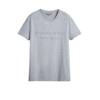 T-shirt en jersey de coton à motif dévoré - Pale Grey Melange