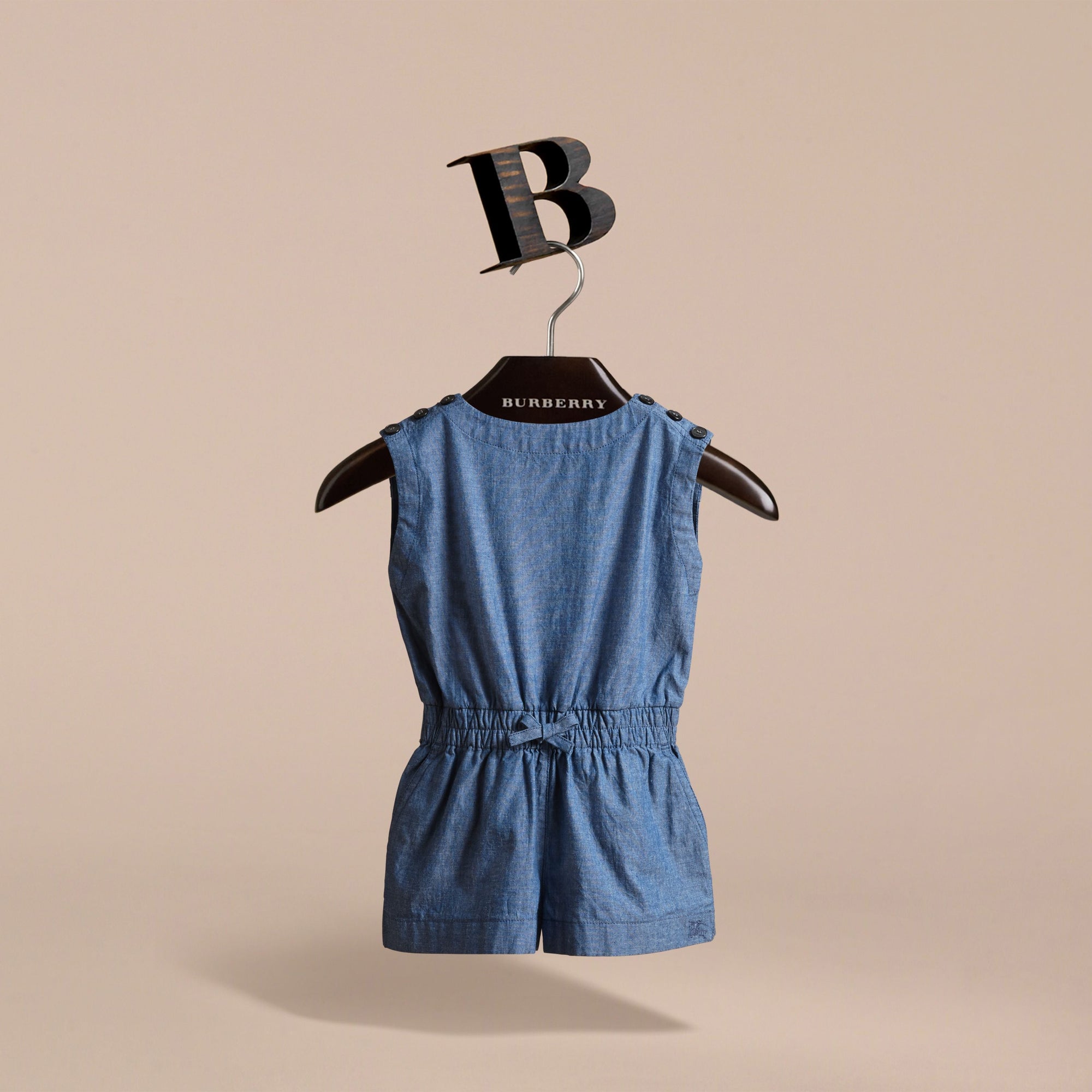Combinaison sans manches en chambray de coton - Stone Blue