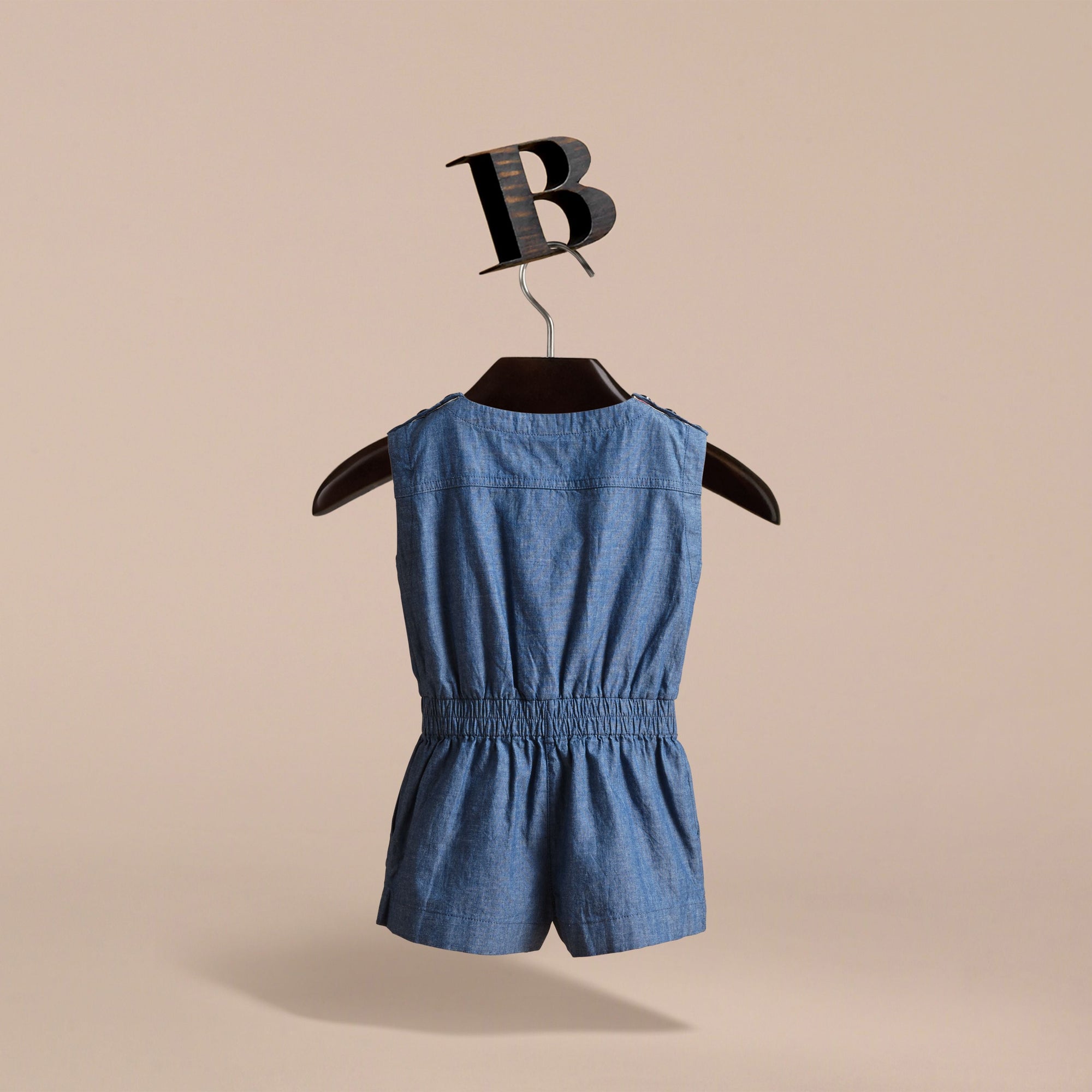 Combinaison sans manches en chambray de coton - Stone Blue