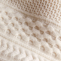 Pull en maille torsadée en laine & cachemire - Natural White