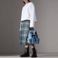 Sac The Rucksack moyen en nylon technique et cuir - Pale Bluebell