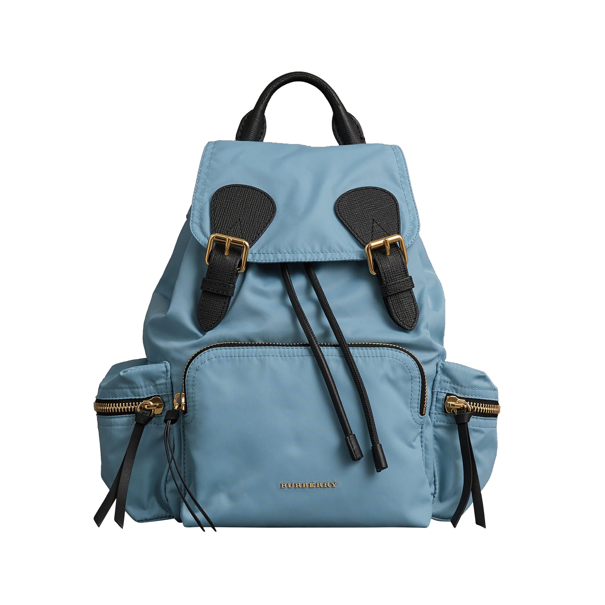 Sac The Rucksack moyen en nylon technique et cuir - Pale Bluebell