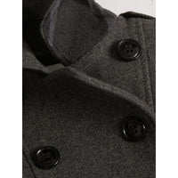Manteau à double boutonnage en laine et cachemire techniques - Mid Grey Melange