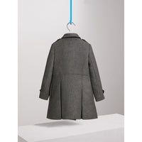Manteau à double boutonnage en laine et cachemire techniques - Mid Grey Melange