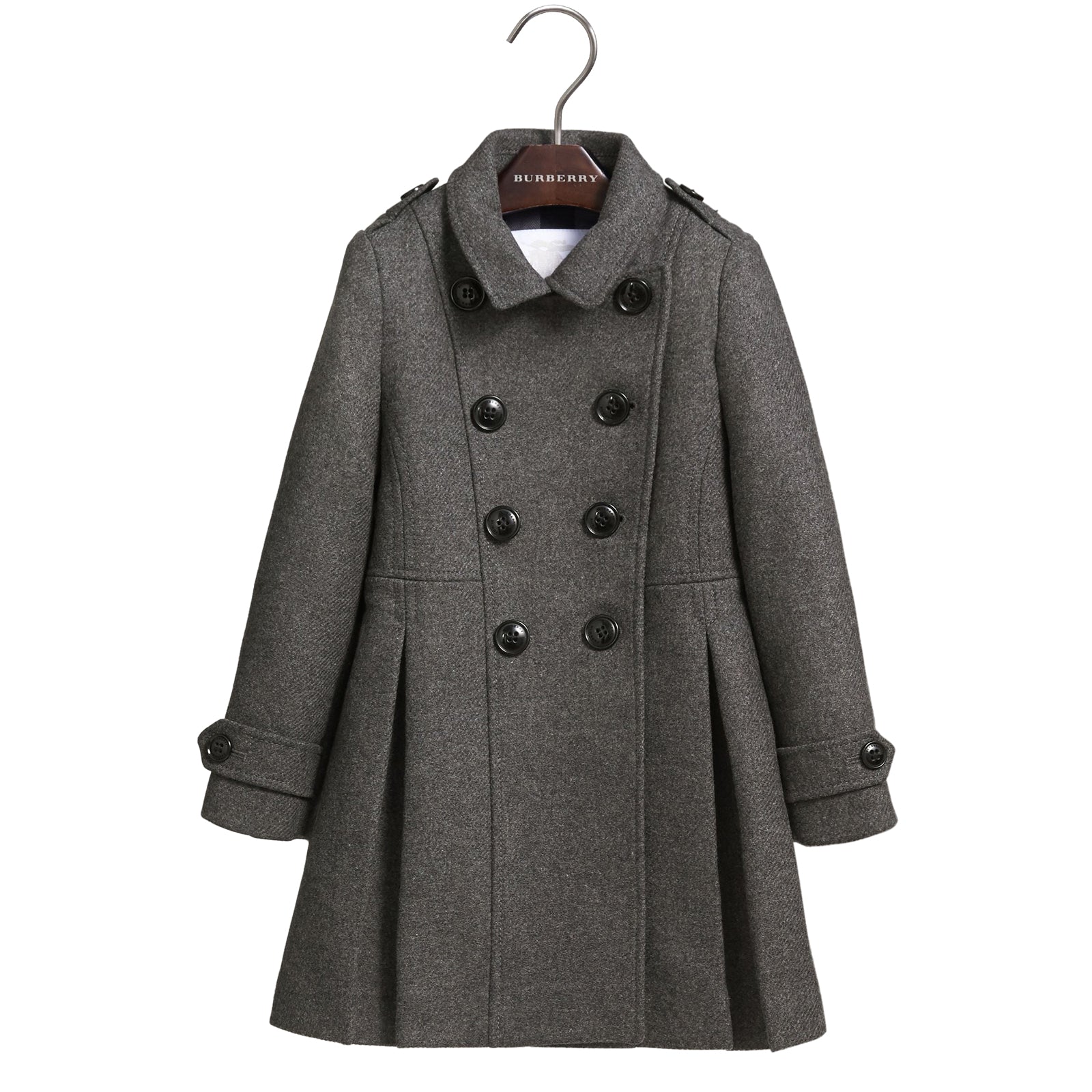 Manteau à double boutonnage en laine et cachemire techniques - Mid Grey Melange