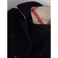 Manteau ajusté en sergé de laine et cachemire mélangés - Navy