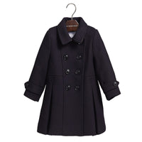Manteau ajusté en sergé de laine et cachemire mélangés - Navy