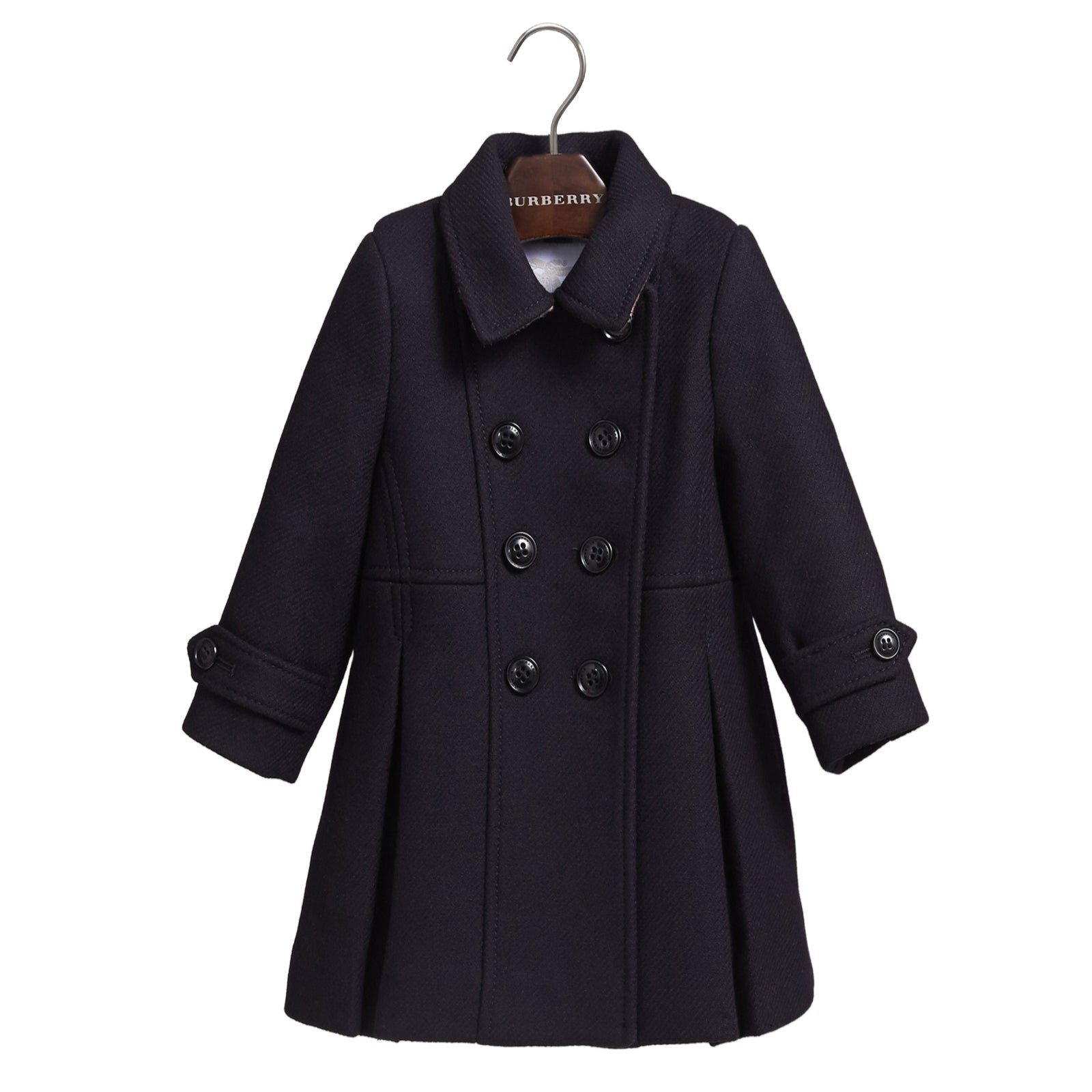 Manteau ajusté en sergé de laine et cachemire mélangés - Navy