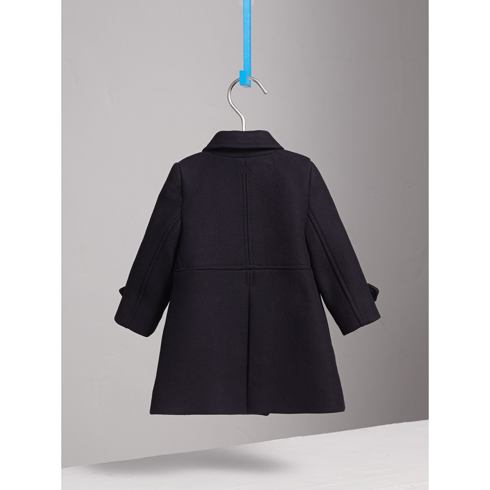 Manteau ajusté en sergé de laine et cachemire mélangés - Navy