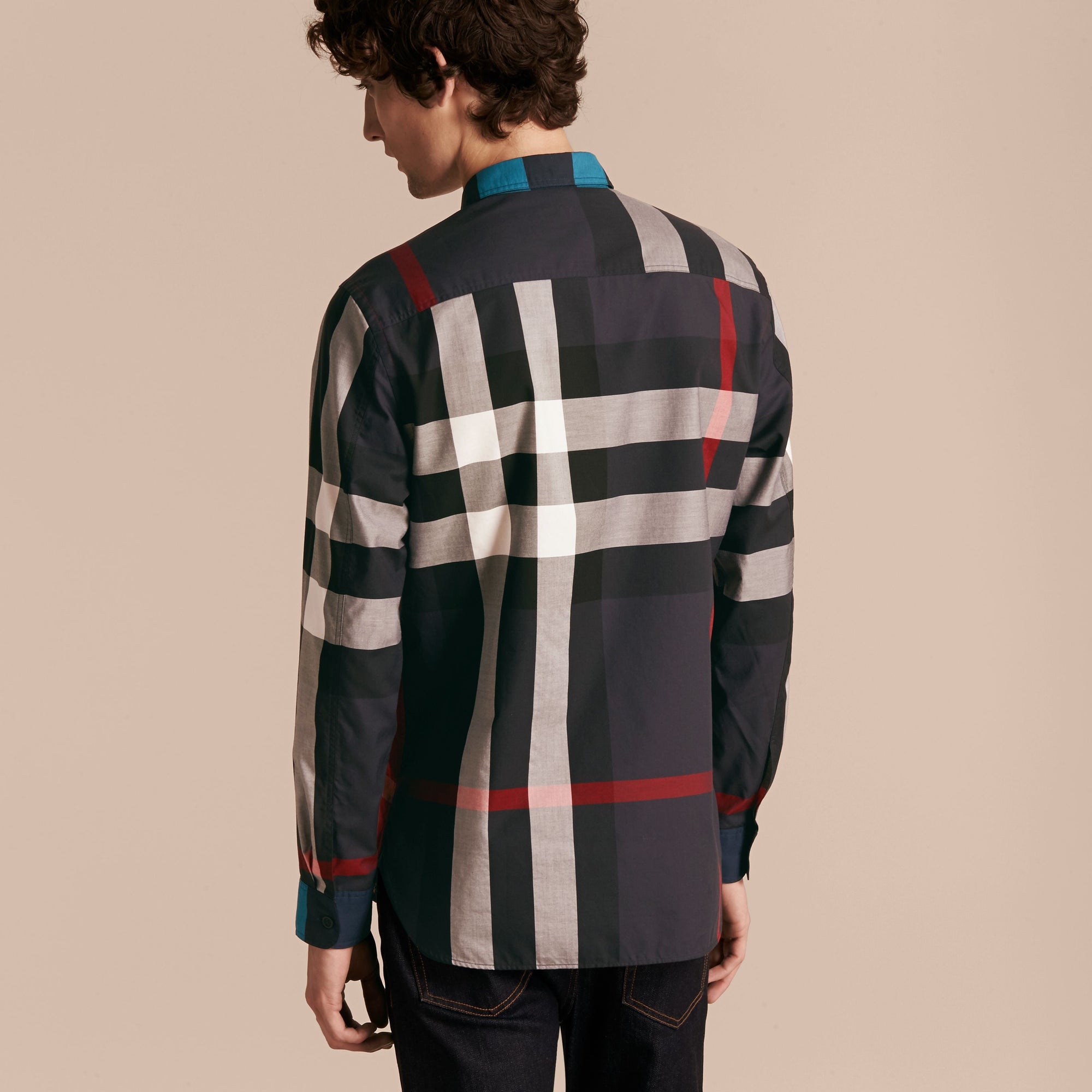 Chemise en popeline de coton à motif check - Parade Red