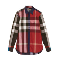 Chemise en popeline de coton à motif check - Parade Red