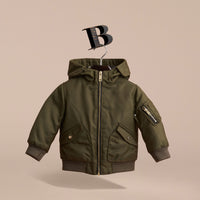Bomber à capuche en sergé technique - Caper Green