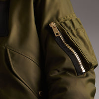 Veste avec duvet & capuche en fourrure & shearling - Caper Green