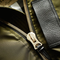 Veste avec duvet & capuche en fourrure & shearling - Caper Green