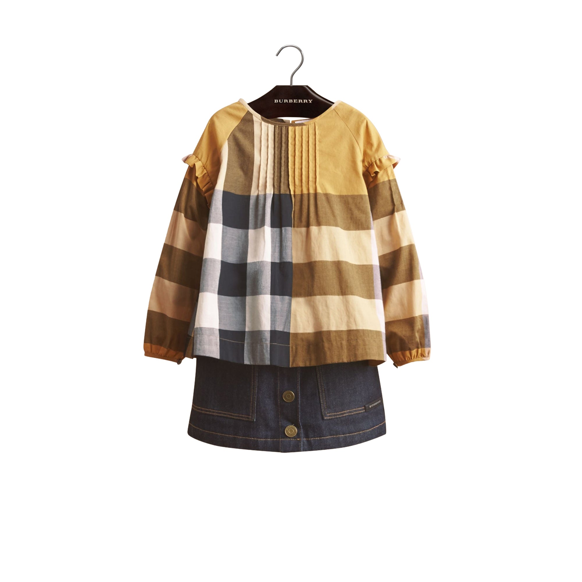 Haut en coton à motif check avec nervures - Yellow Quartz