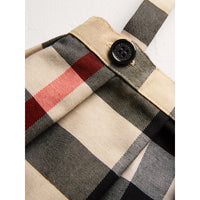 Jupe en coton à motif check avec bretelles amovibles - Stone