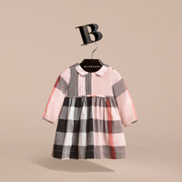 Robe plastron à manches longues - Vintage Pink