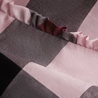Haut en coton à motif check avec volants - Vintage Pink