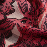 Écharpe imprimé Bestiaire en laine & soie - Pink Azalea