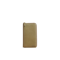 Portefeuille zippé en cuir London - Olive Green