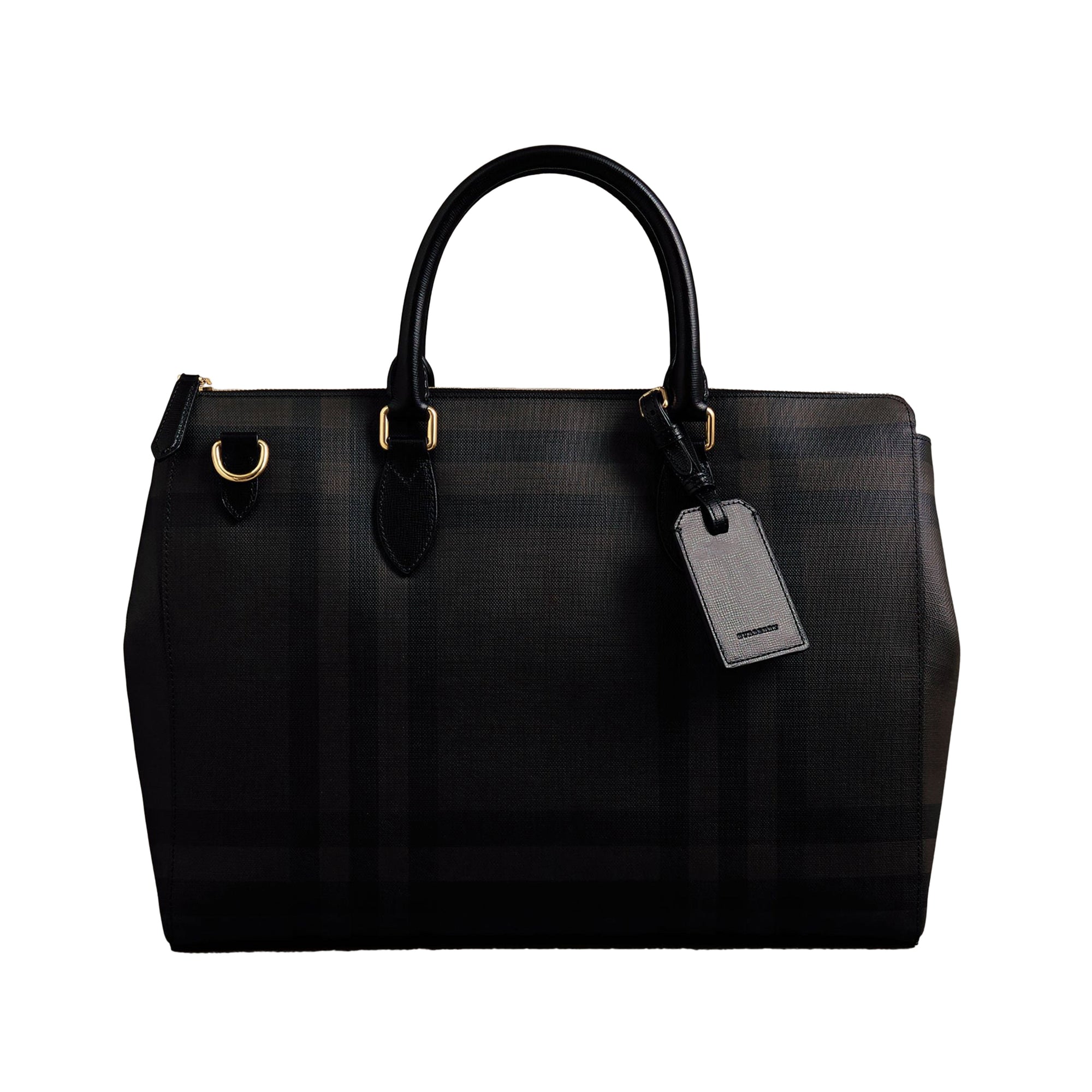 Grand attaché-case à motif London check - Chocolate & Black