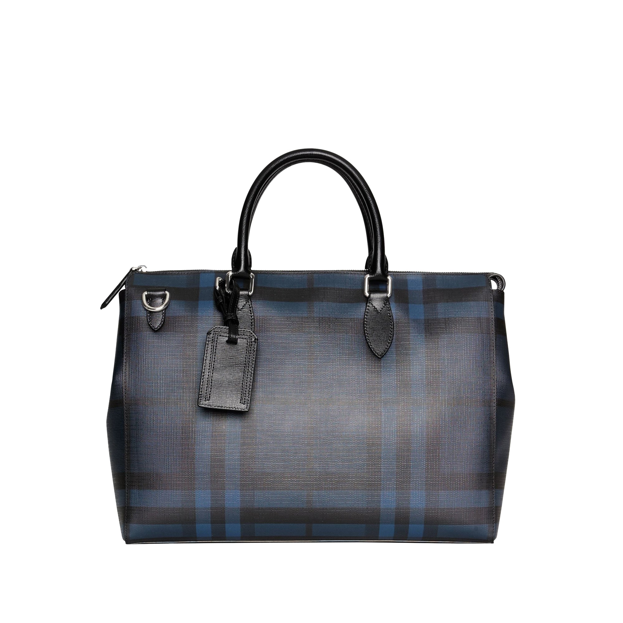 Grand attaché-case à motif London check - Navy & Black