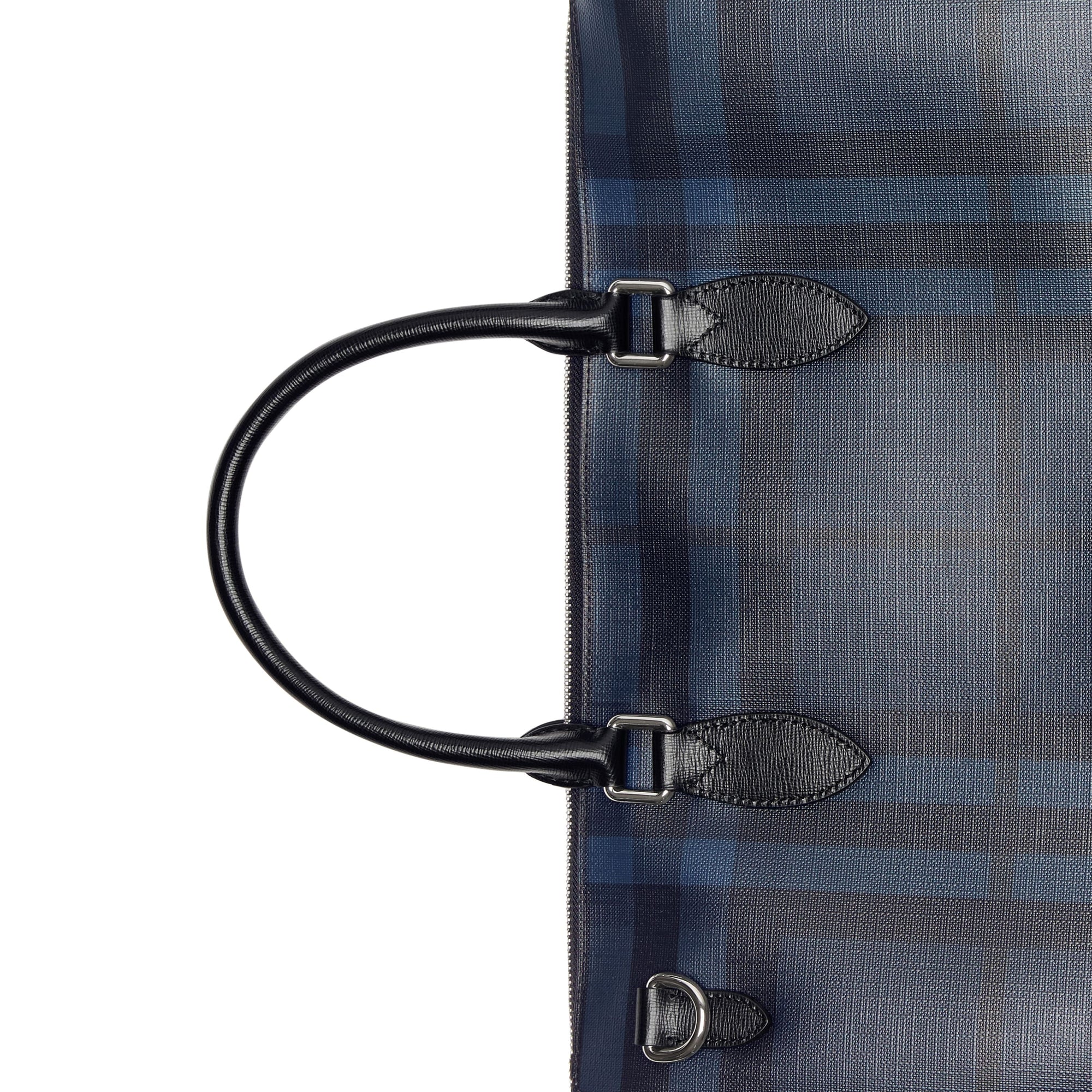 Grand attaché-case à motif London check - Navy & Black