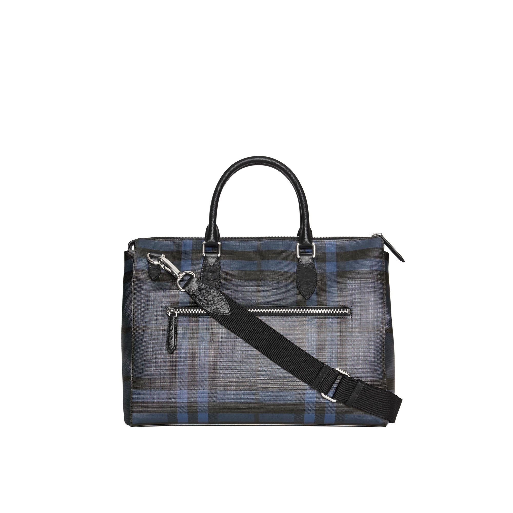 Grand attaché-case à motif London check - Navy & Black