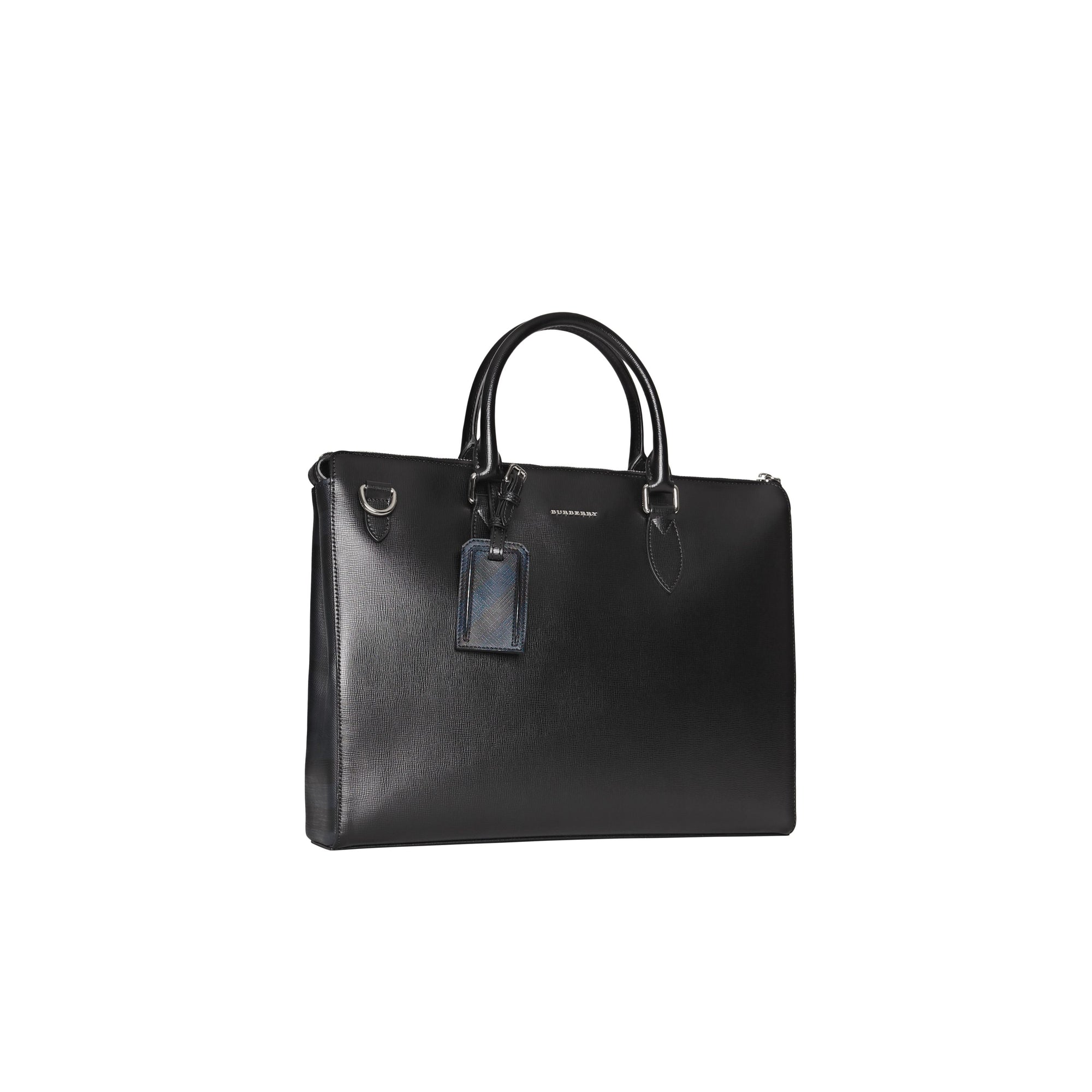 Grand attaché-case en cuir London - Black