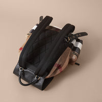 Grand sac The Rucksack en toile Canvas check et cuir - Classic Check