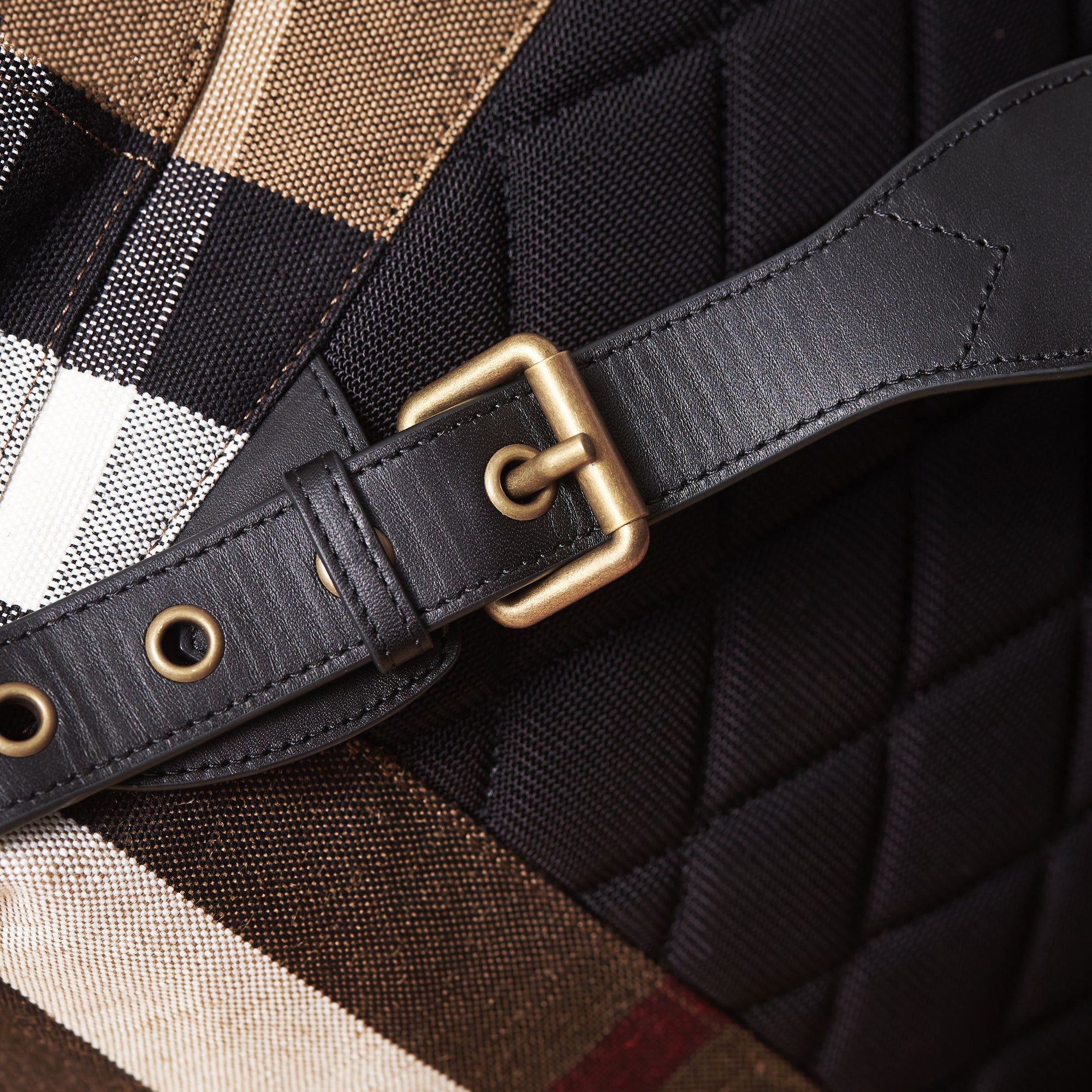 Grand sac The Rucksack en toile Canvas check et cuir - Classic Check