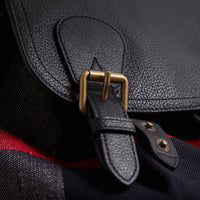 Grand sac The Rucksack en toile Canvas check et cuir - Black