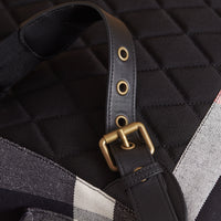 Grand sac The Rucksack en toile Canvas check et cuir - Black