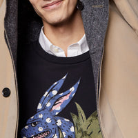 Sweat-shirt en coton avec motif Bestiaire - Black