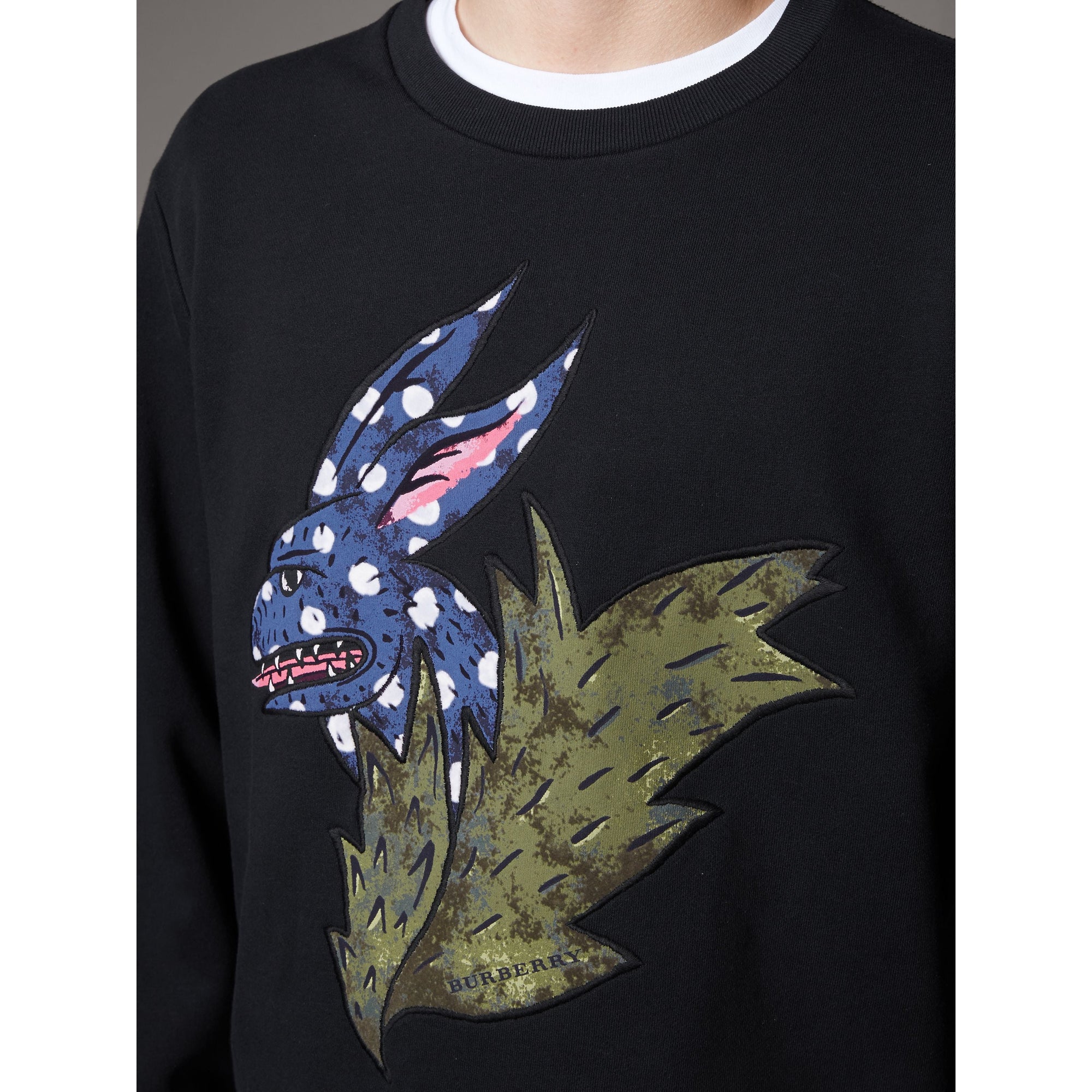 Sweat-shirt en coton avec motif Bestiaire - Black