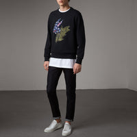 Sweat-shirt en coton avec motif Bestiaire - Black