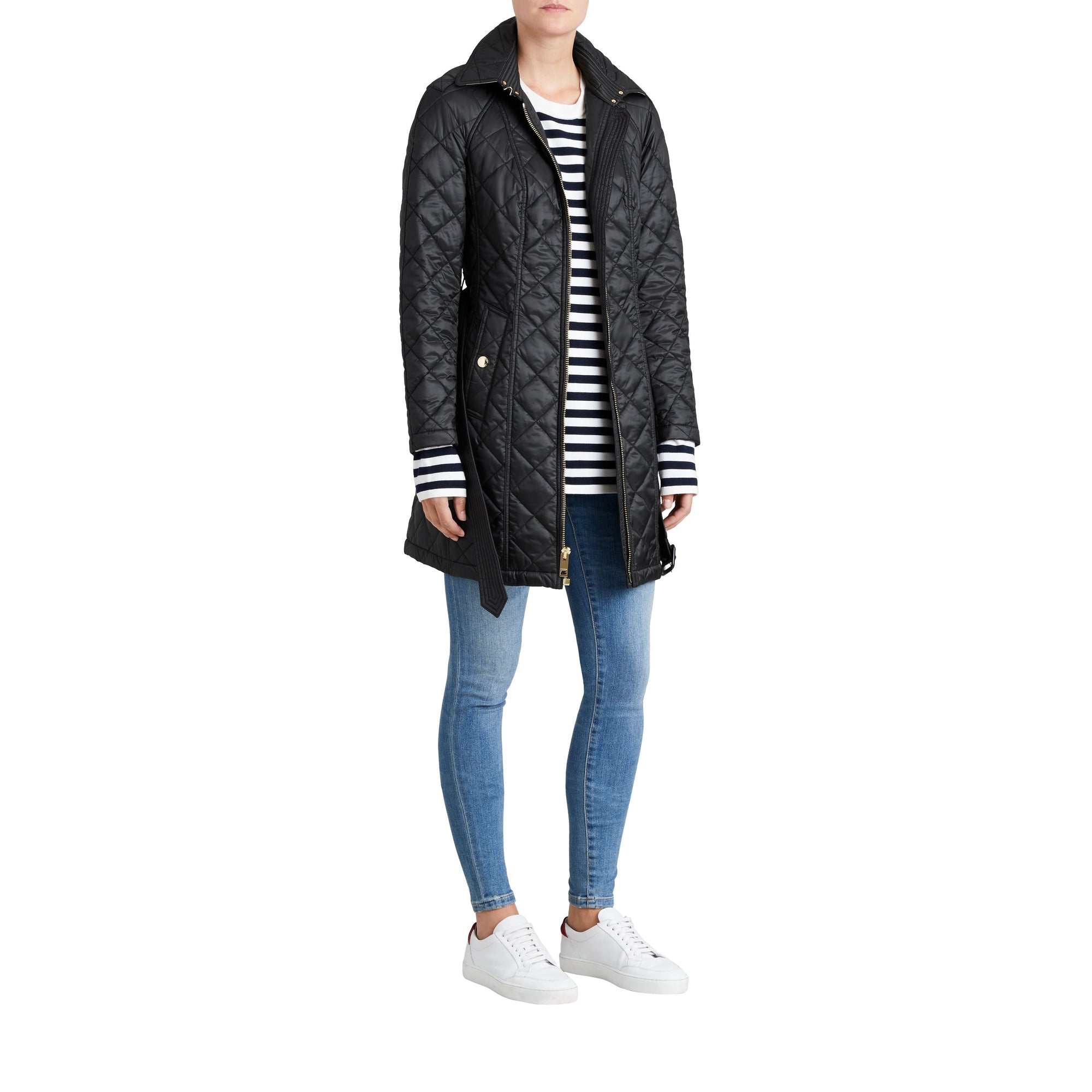 Parka imperméable matelassée avec capuche amovible - Black