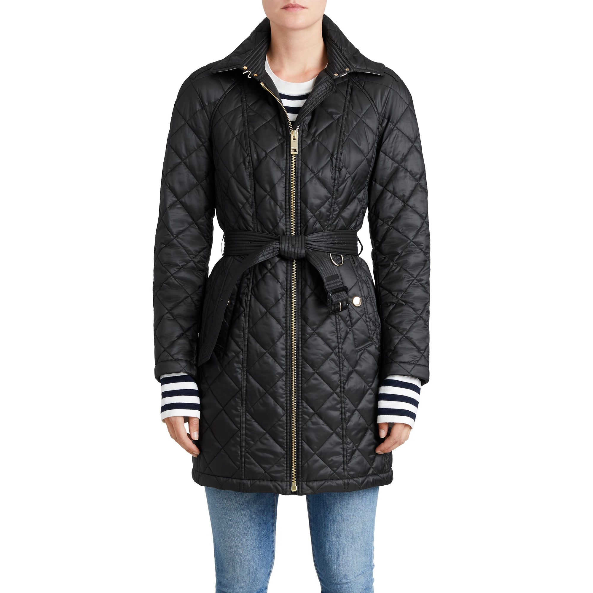 Parka imperméable matelassée avec capuche amovible - Black