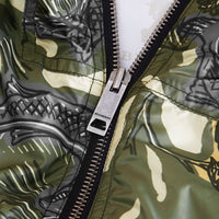 Bomber à capuche avec imprimé Bestiaire - Sage Green
