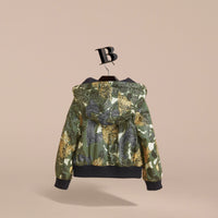 Bomber à capuche avec imprimé Bestiaire - Sage Green