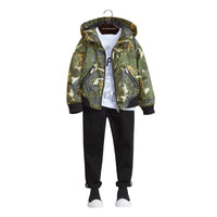 Bomber à capuche avec imprimé Bestiaire - Sage Green