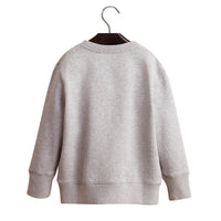 Sweat-shirt en jersey de coton brodé - Grey Melange