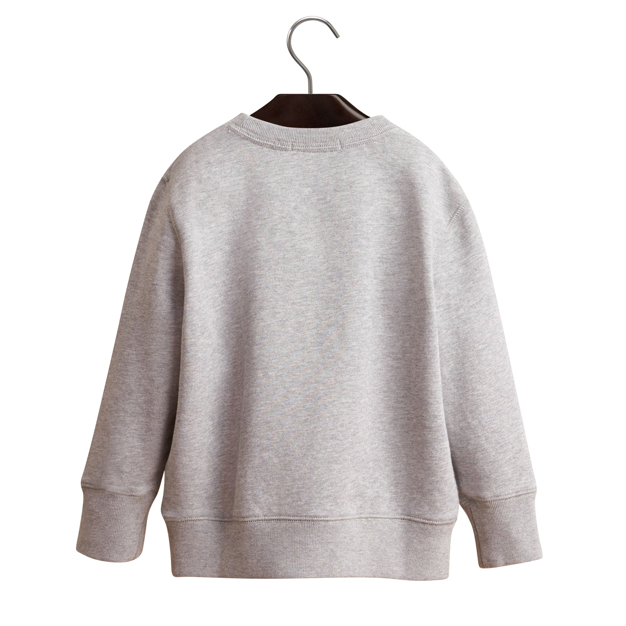 Sweat-shirt en jersey de coton brodé - Grey Melange