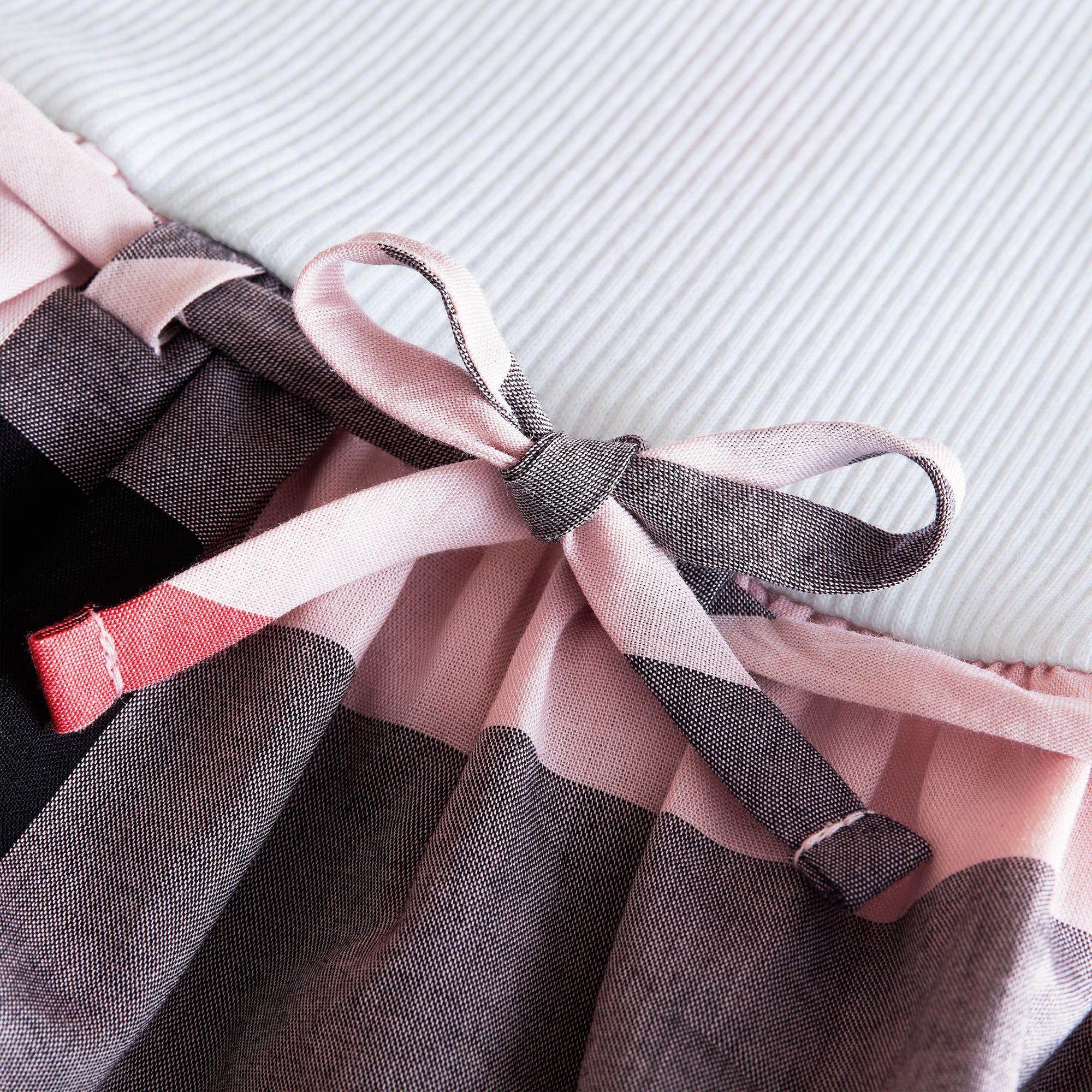 Robe t-shirt en jersey de coton à motif check - Vintage Pink