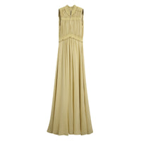 Robe en Georgette de soie avec détails ruchés - Cornflower Yellow