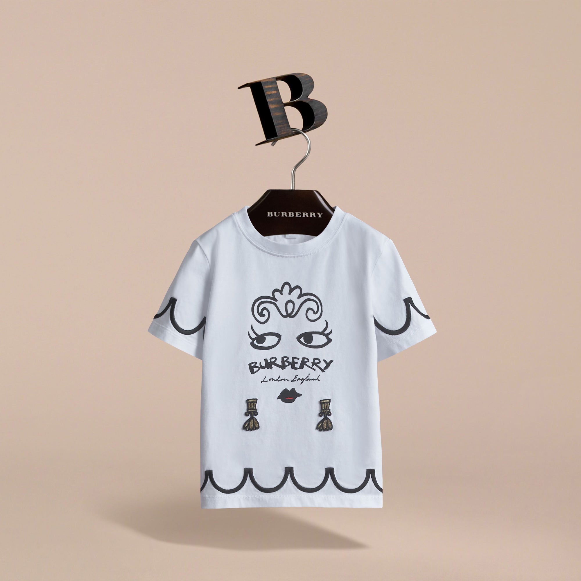 T-shirt en coton avec imprimé Lady - White